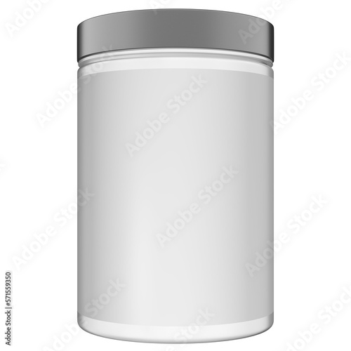 Realistic 3D white jar rendering mockup on white background	