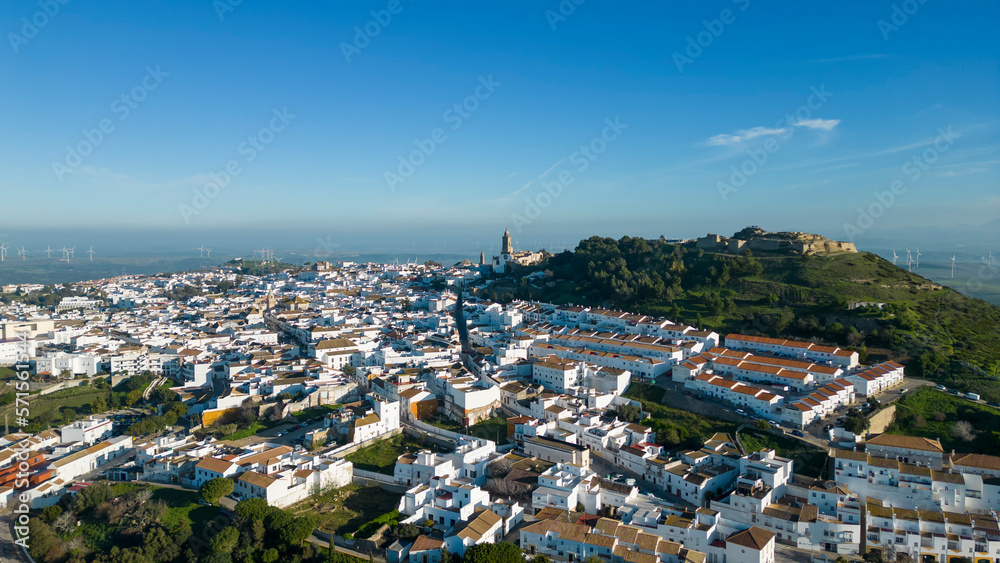 Vista aérea del municipio de Medina Sidonia, en la provincia de Cádiz, España	