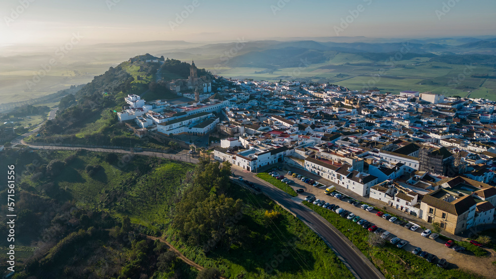 Vista aérea del municipio de Medina Sidonia, en la provincia de Cádiz, España	