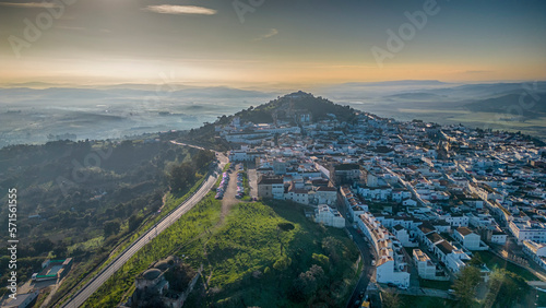 Vista aérea del municipio de Medina Sidonia, en la provincia de Cádiz, España 