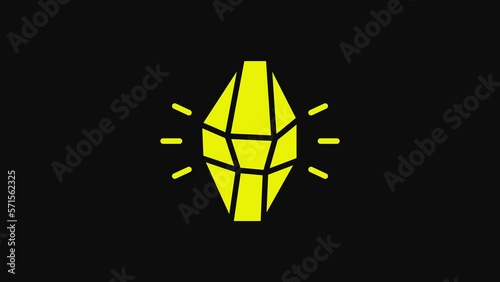 Wallpaper Mural Yellow Magic stone icon isolated on black background. Fantasy crystal. Jewelry gem for game. 4K Video motion graphic animation Torontodigital.ca