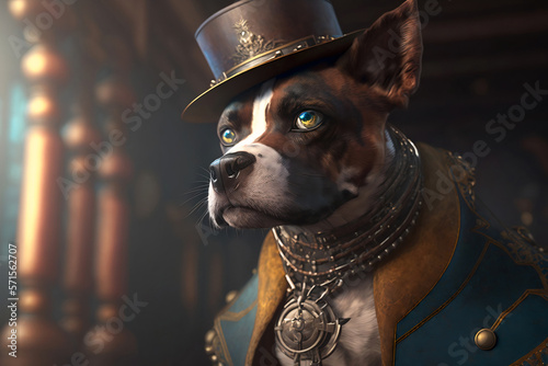 Dog in steampunk style - Generative AI