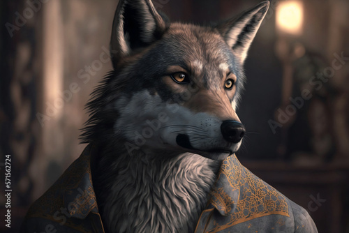 Portrait of a wolf - Generative AI