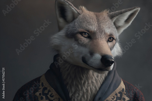 Portrait of a wolf - Generative AI