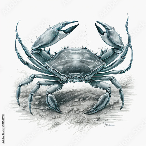 Drawing of a crab. Generative AI