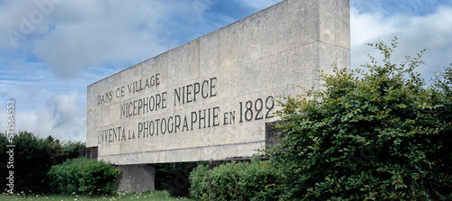 Canvas Print Statue Joseph Nicéphore Niépce, Nicéphore Niépce, Chalon-sur-Saône, Burgundy, France