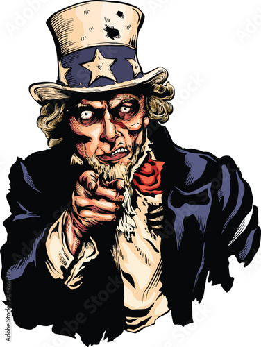 I want you for zombie apocalypse poster tattoo art colored