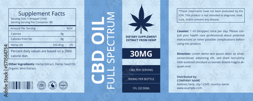 CBD Label Design Template, CBD Dropper Bottle Oil, Hemp Oil Label Template, Product Packaging Design, Extract From Hemp