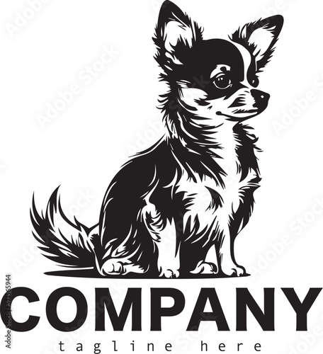 Logo chihuahua dog. Dog vector illustration. Company logo design