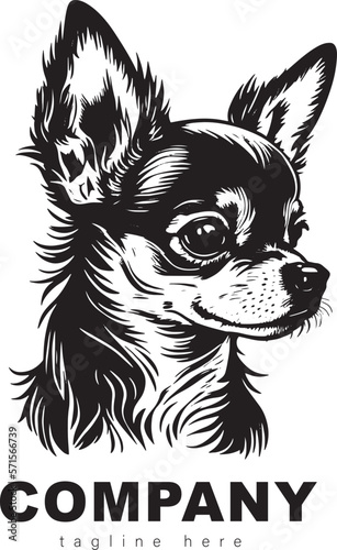 The head of chihuahua dog. Dog vector illustration. Company logo design