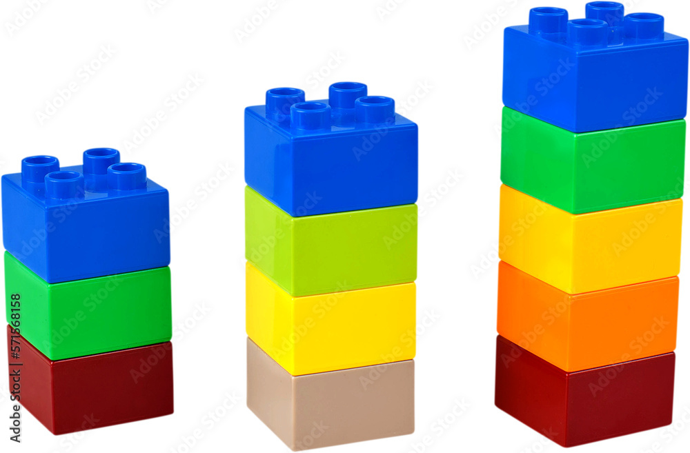 Many colorful plastic block toys Many colorful plastic block toys