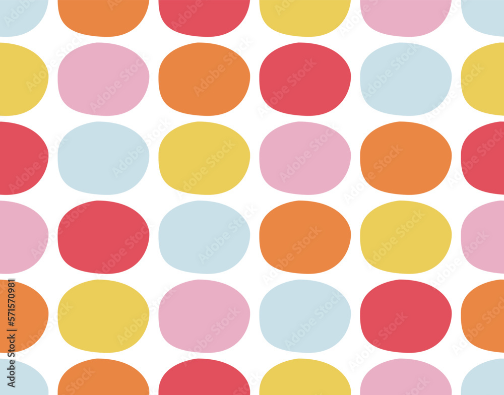 ALTERNATE SPOT MULTI COLOR POLK DOTS RETRO SEAMLESS PATTERN VECTOR