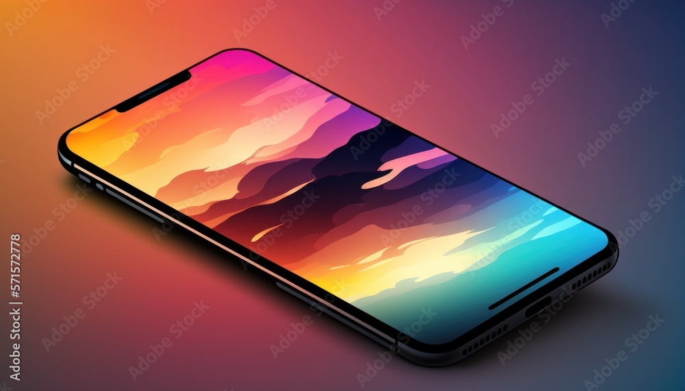 phone wallpaper with gradient colors Stock Illustration | Adobe Stock