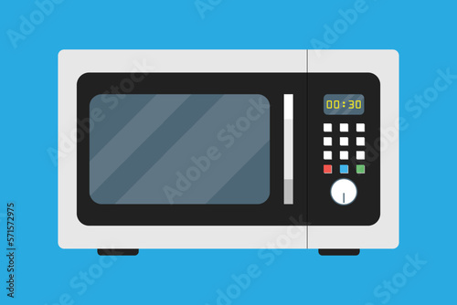 Microwave oven. Kitchen appliances. Heating and preparing food. Vector icon