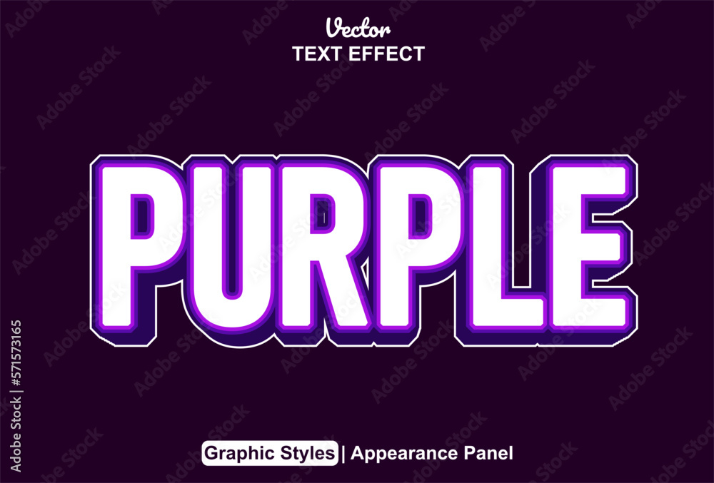 purple text effect with graphic style and editable.