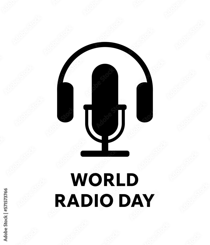 Radio logo. World radio day icon. Broadcast music and messages. Podcast emblem. Radio logo. World radio day icon. Broadcast music and messages. Podcast emblem.