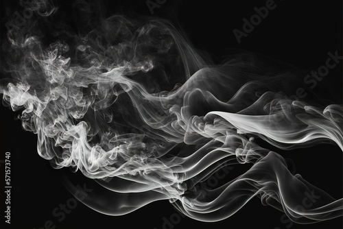 Abstract fog. White cloudiness, mist, or smog moves on black background. Beautiful swirling gray smoke. Mockup for your logo. Wide-angle horizontal wallpaper or web banner
