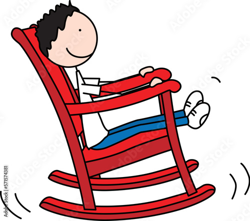 Happy Kid in a rocking chair