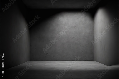 Dark and gray abstract cement wall and studio room interior texture for display products, wall background