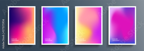 Wallpaper Mural Set of blurred backgrounds with vibrant color gradients. Bright graphic templates collection for brochure covers, posters, flyers and cards. Vector illustration. Torontodigital.ca