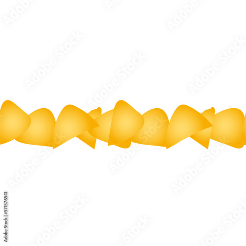 Seamless border with nacho on white background. Vector template. Vector flat design. Lunch serving, menu.