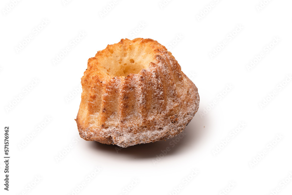 Cake made of cottage cheese isolated on a white background.