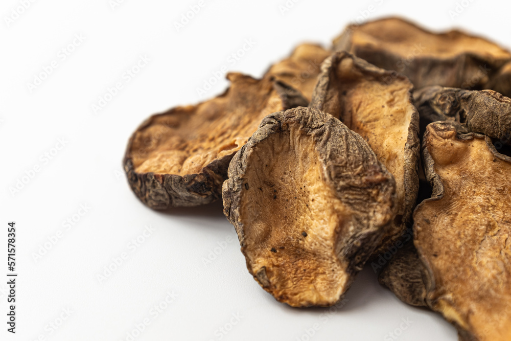 Dried Jerusalem artichoke on white background Dried Jerusalem artichoke on white background
