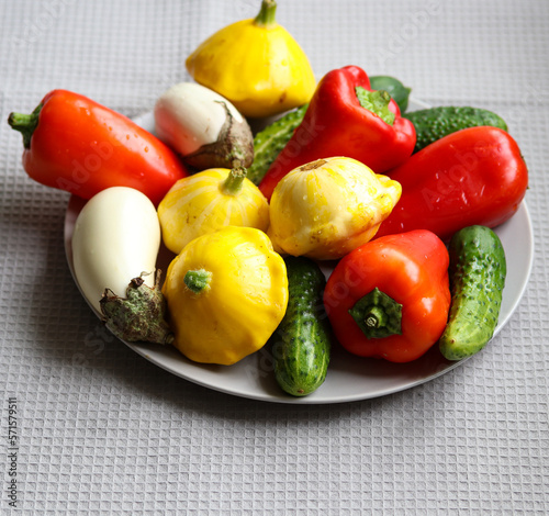 fresh seasonal vegetables on a plate