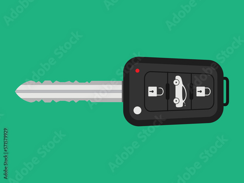 Isolated car key auto lock security illustration