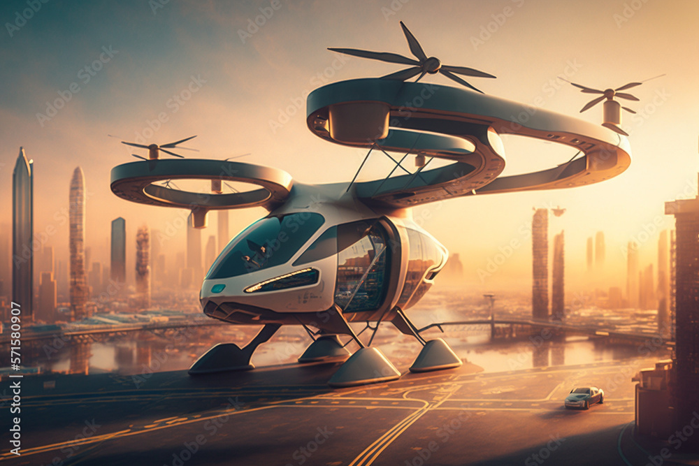 Future of urban air mobility, city air taxi, UAM urban air mobility ...