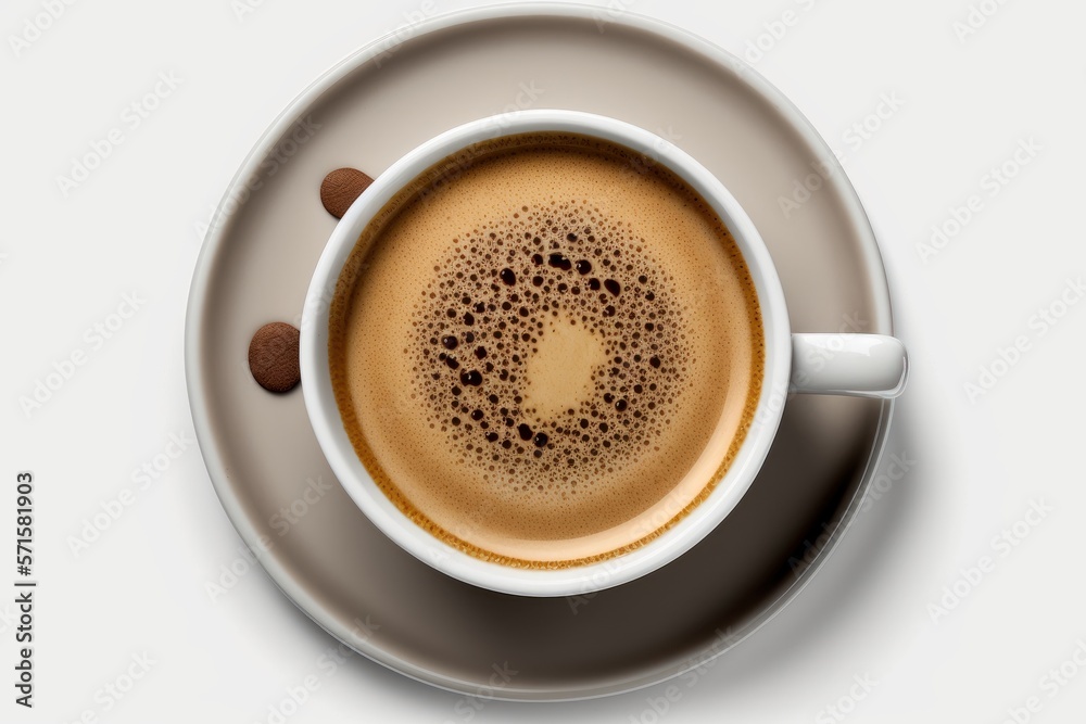 Fresh Cup of Coffee with Light Brown Foam, Generative AI Fresh Cup of Coffee with Light Brown Foam, Generative AI