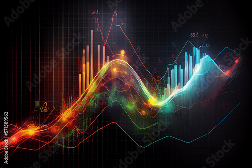 Stock market investment graph. Finance and economy concept. Generative Ai