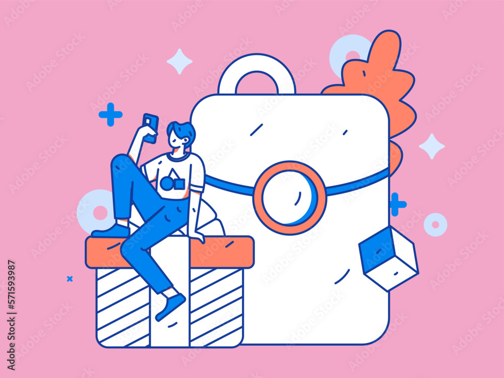 Obraz premium Internet finance and wealth management investment flat vector concept operation hand drawn illustration