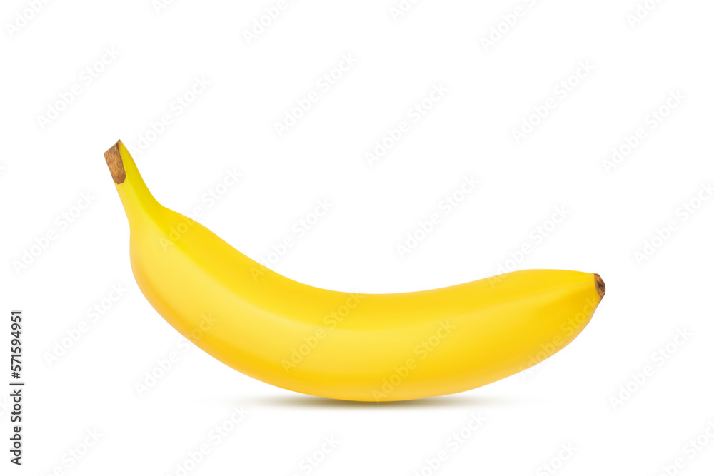 Fresh raw yellow banana isolated.