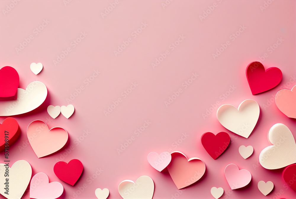 generative ai Love , wedding inspired background with heart shapes 