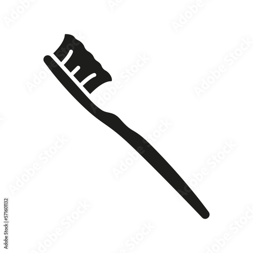 Toothbrush Silhouette Icon. Teeth Care Equipment Glyph Pictogram. Oral Hygienic and Health Tool Sign. Dental Daily Hygiene Accessory Symbol. Tooth Hygiene Instrument. Isolated Vector Illustration