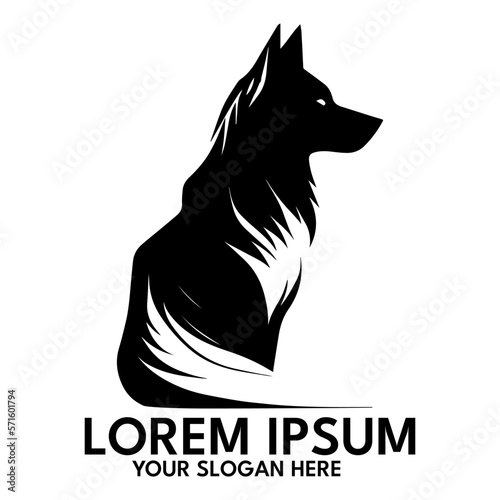 Husky silhouette, logo style vector illustration
