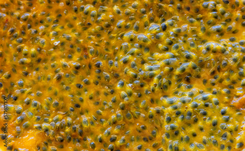 Obraz na płótnie Close up or passion fruit (granadilla) passionfruit seeds w salonie
