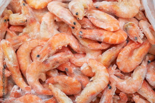 Frozen shrimp in fridge at ...