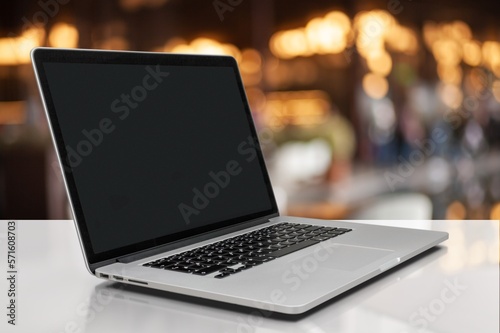 Modern Laptop computer with blank screen