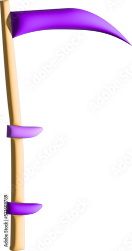 3D purple scythe tool