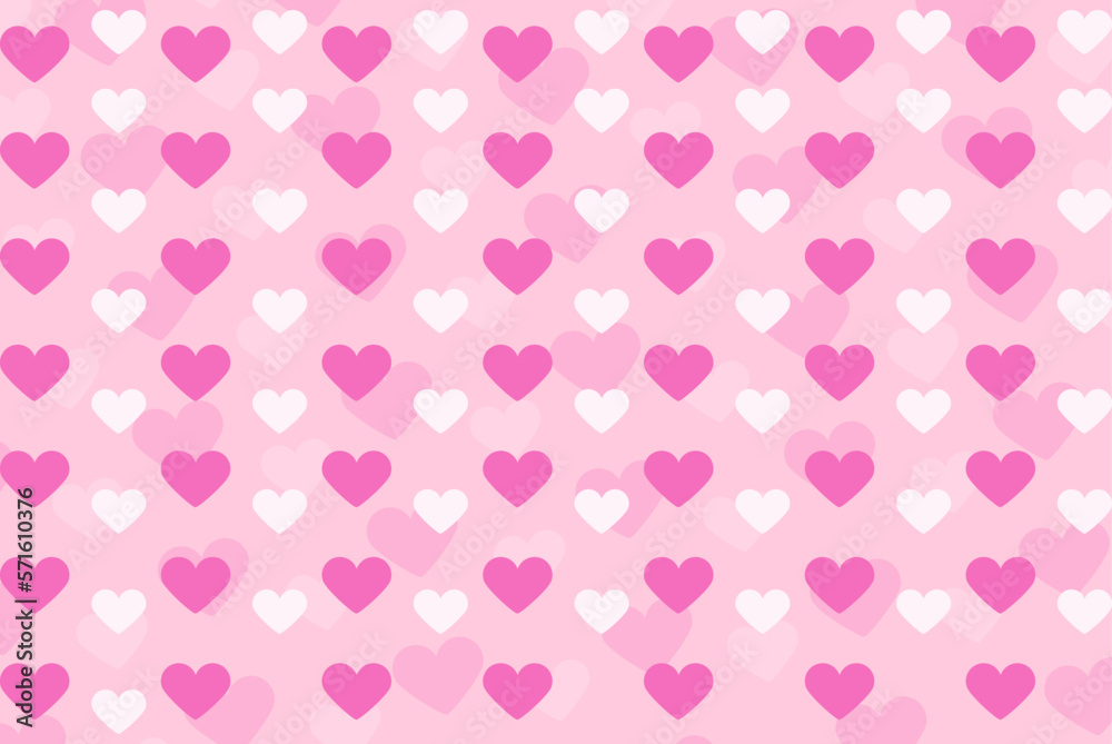 Pink and white hearts on soft pink background, love or romance idea, random and straight hearts Pink and white hearts on soft pink background, love or romance idea, random and straight hearts
