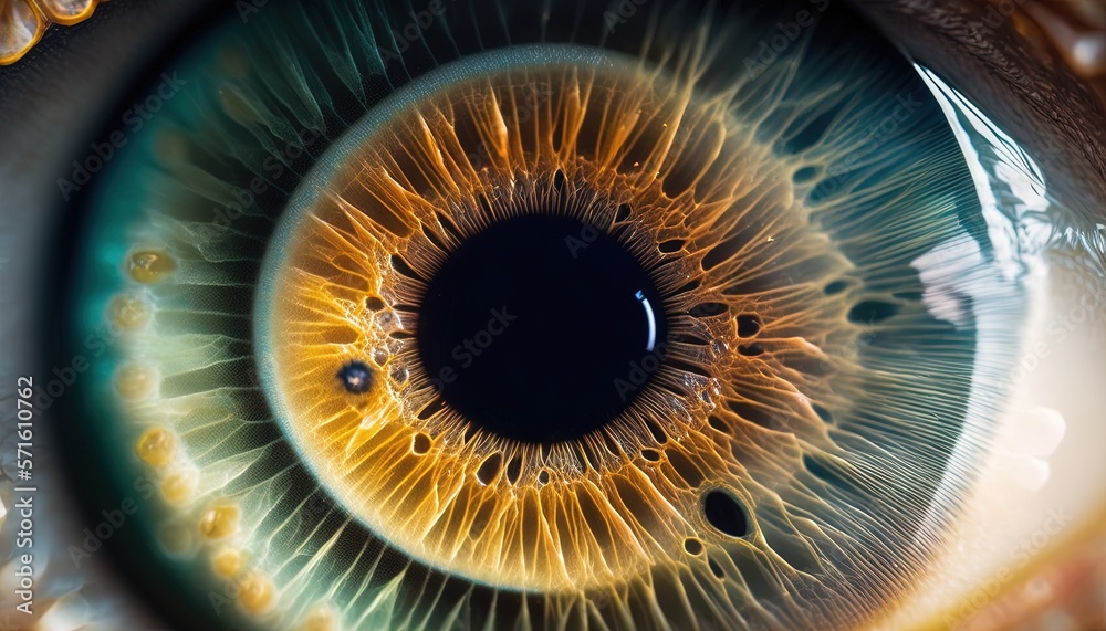  a close up of a human eye with a lot of light coming in from the iris of the eye and the iris of the eye.  generative ai