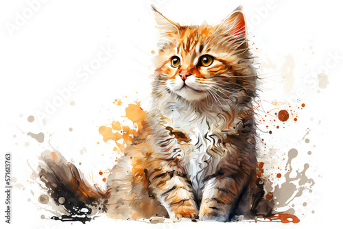 cute orange cat on a white background