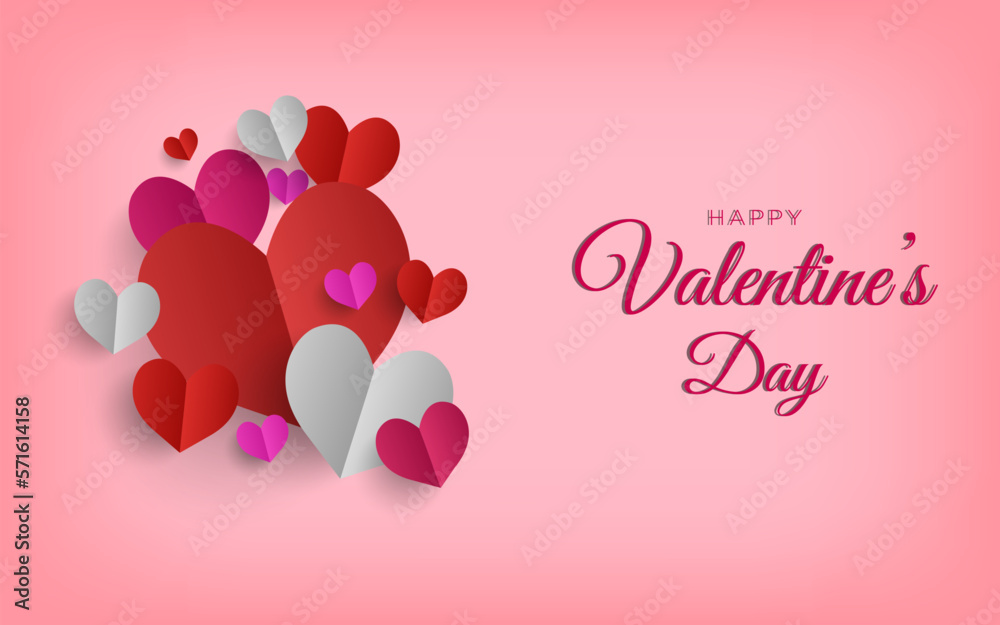 Valentine background text with pretty love variations isolated on pink background. Vector Illustration.