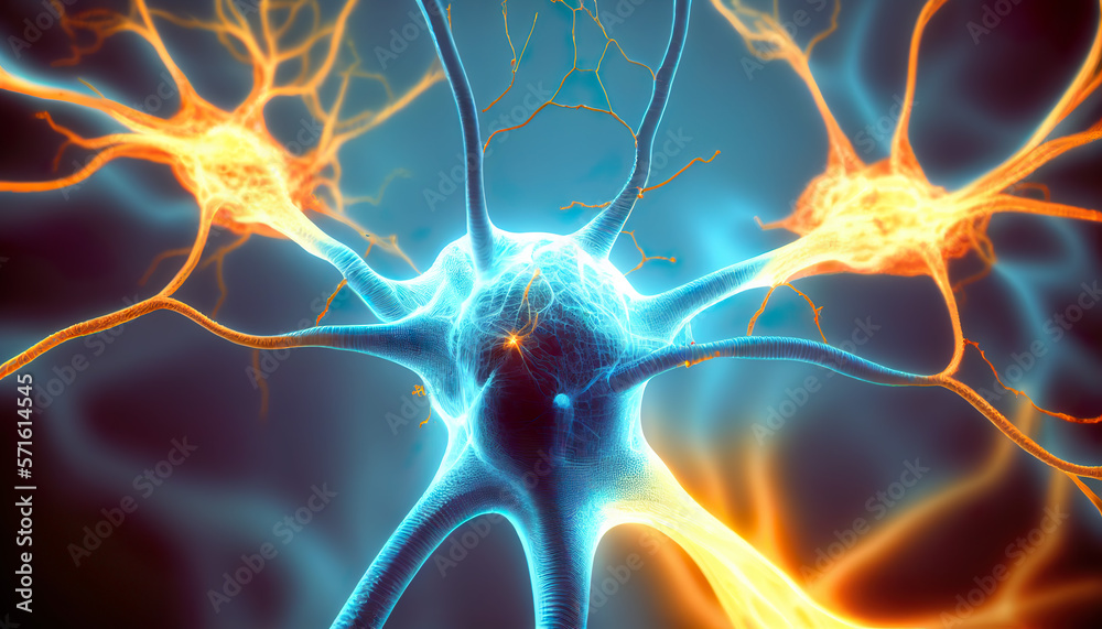 Neurons Firing in a Brain, Genreative AI Neurons Firing in a Brain, Genreative AI