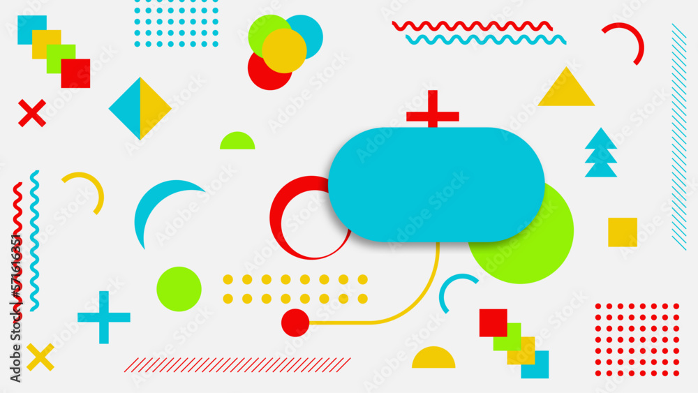 Fototapeta premium Colorful geometric shape of modern elements cover template design for ad, poster, artwork and website background.