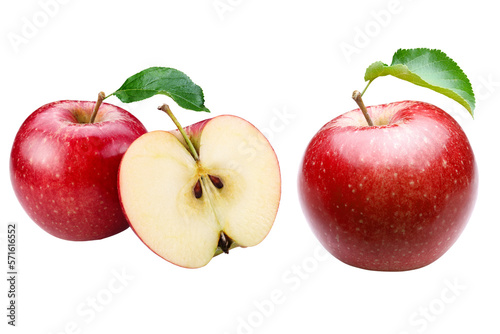 red apples isolated on transparent background