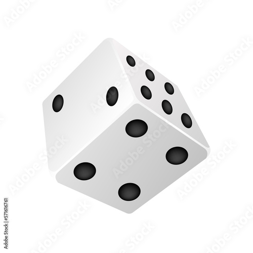 Dice objects of gambling games, casino and poker, tabletop or board games. Cubes with random numbers of black dots. For design website online casino gambling to advertising. File PNG 3D realistic.