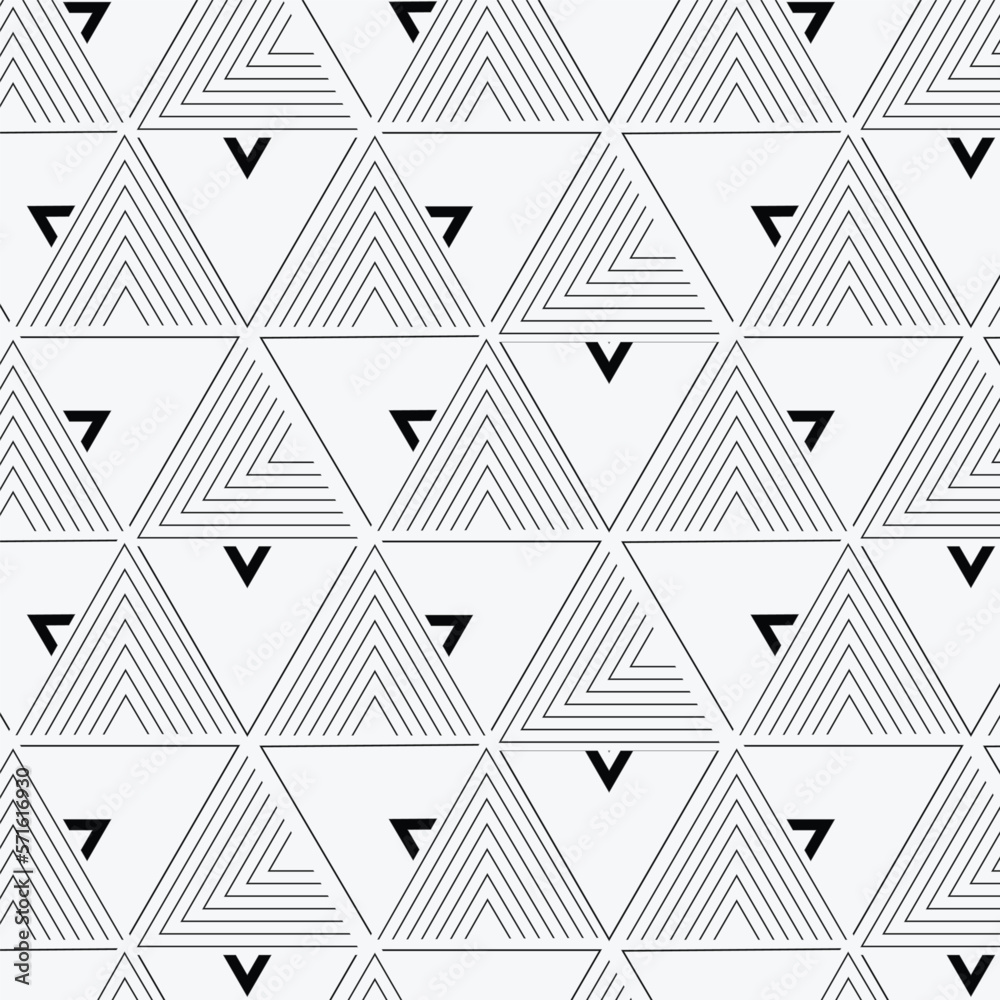 Vetor de Geometric vector pattern, repeating linear triangle and small